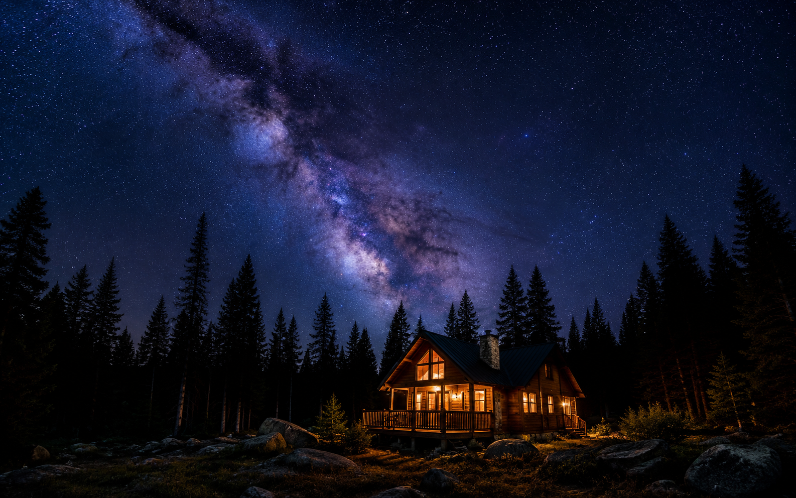 Stargazing from a Cabin